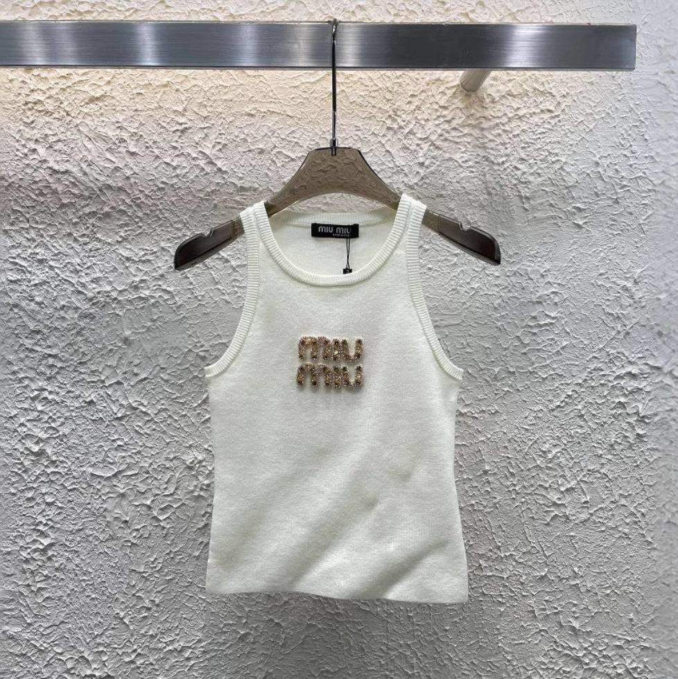 MIU GOLDEN LETTERS TANK TOP