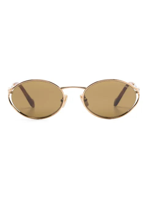 Miu Miu lunettes de soleil Logo à monture ronde