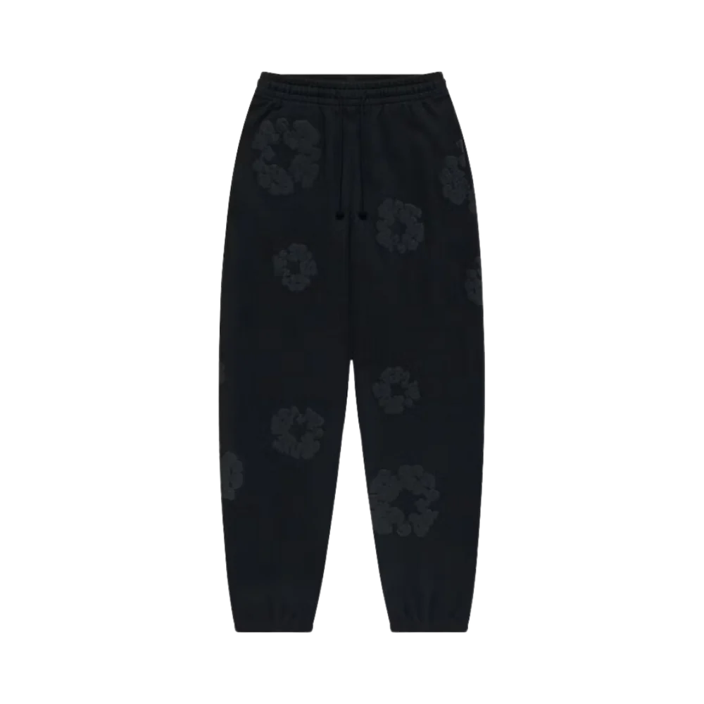 DT THE COTTON WREATH SWEATPANTS BLACK MONOCHROME