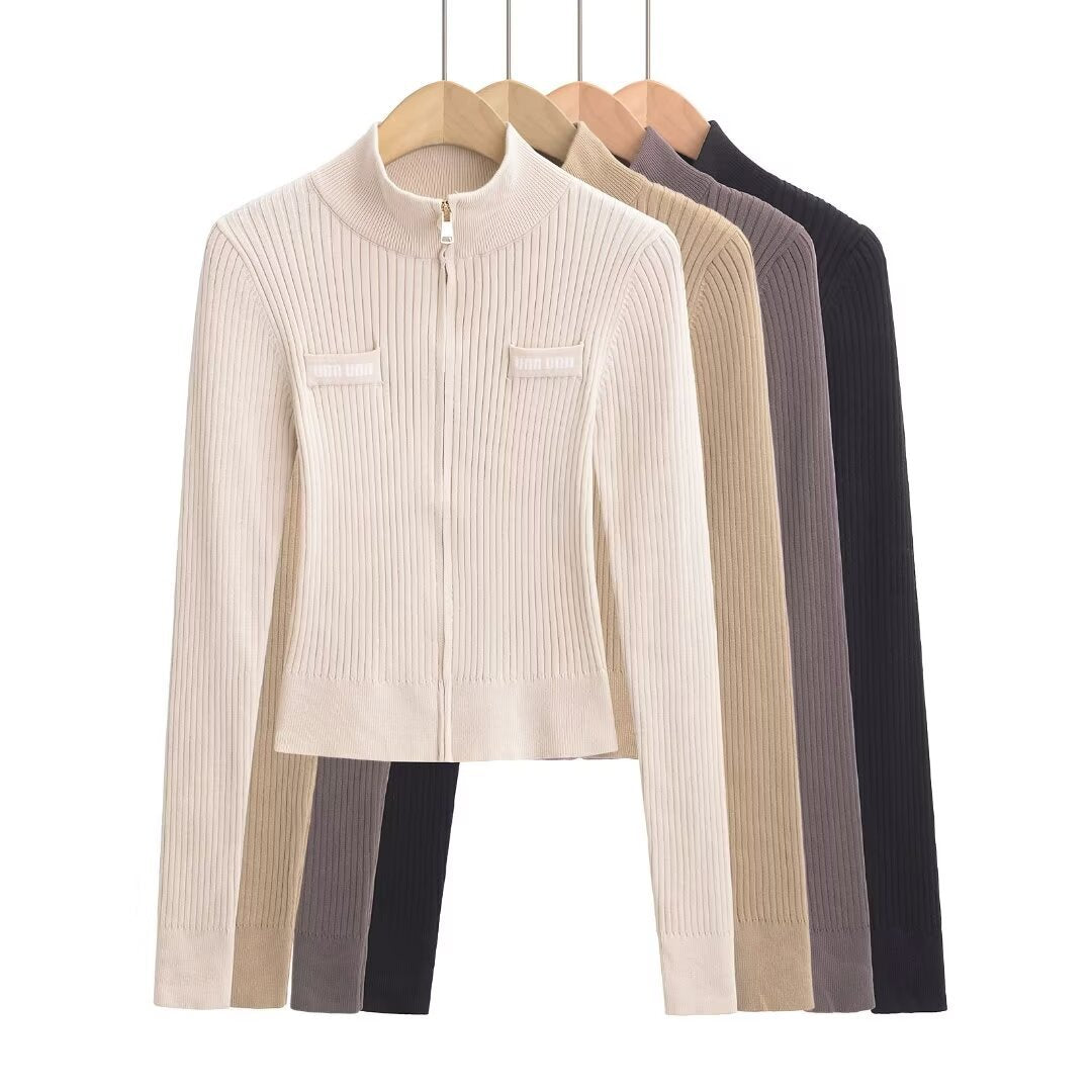 GILET CÔTELÉ TAUPE ZIPPÉ