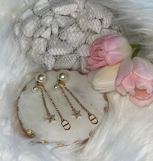 CD pearl earrings