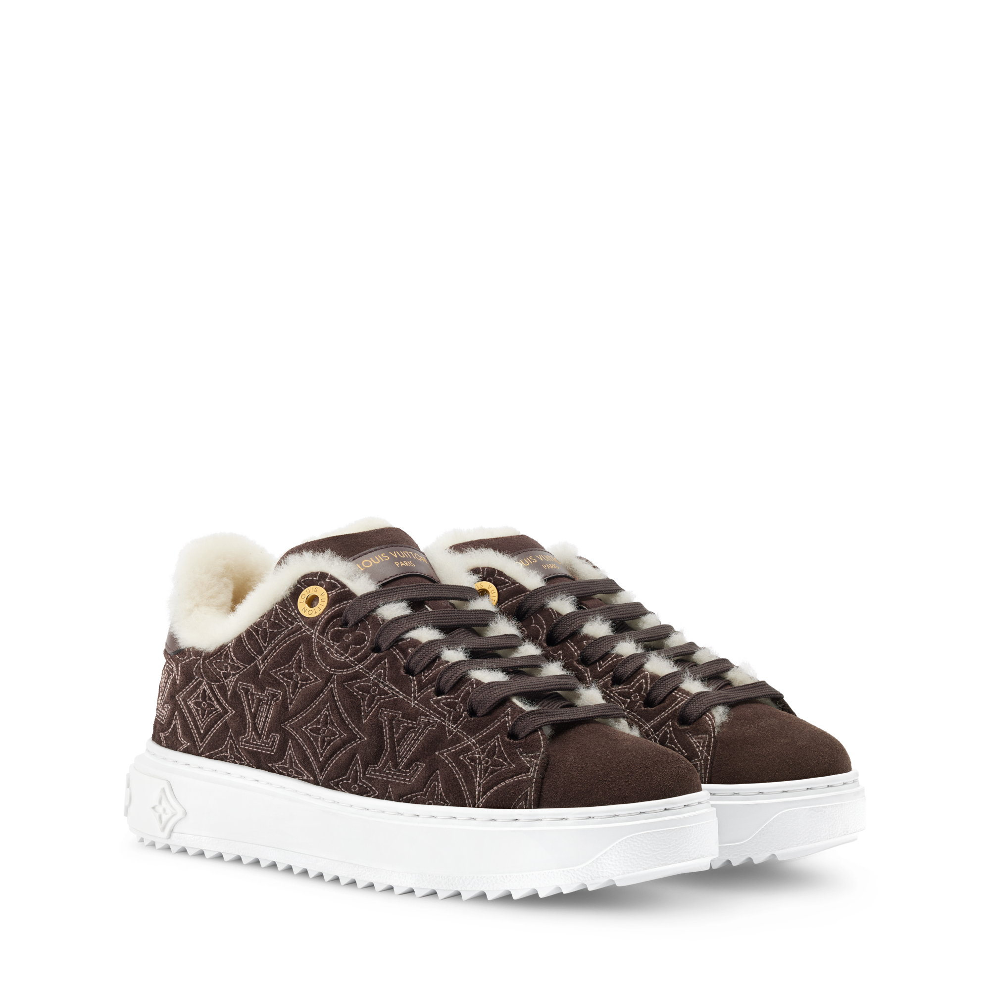 LV BROWN FUR TRAINERS