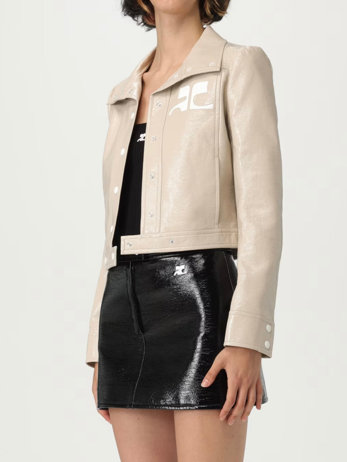 VESTE SIMILICUIR CRÈME