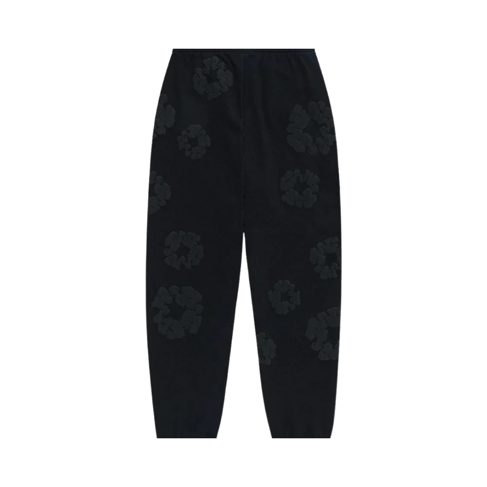 DT THE COTTON WREATH SWEATPANTS BLACK MONOCHROME