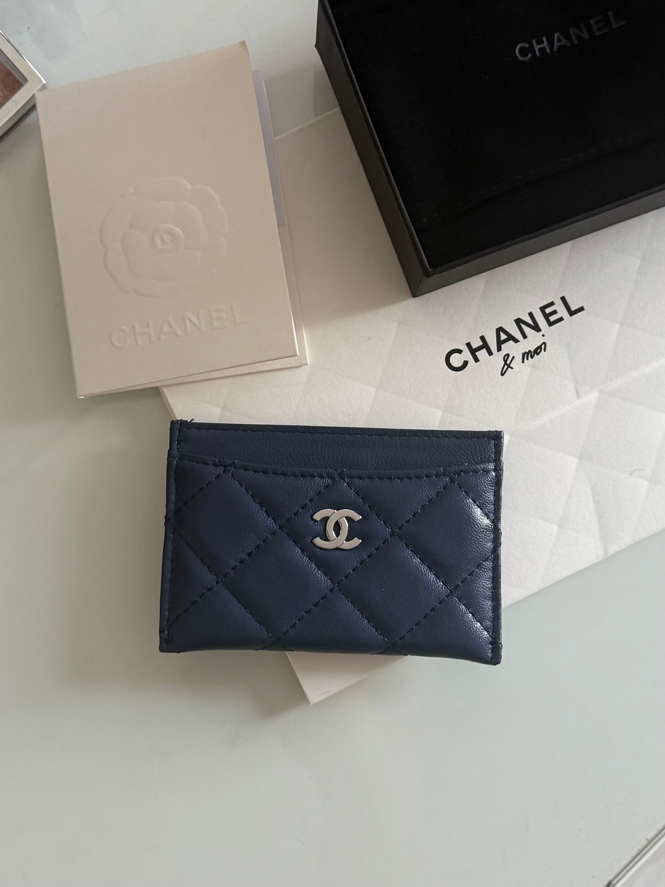 PORTE-CARTES BLEU ET ARGENTÉ
