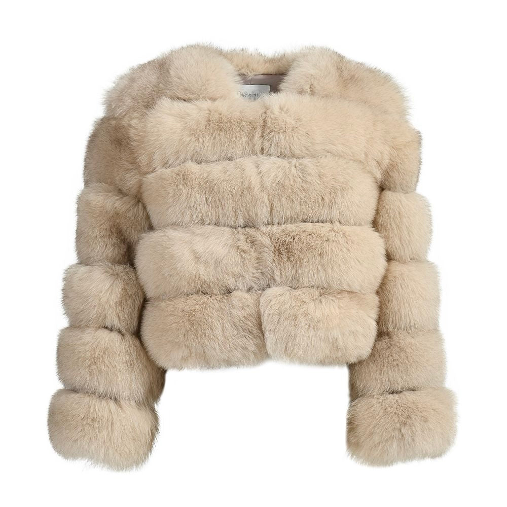 BUBBLE CROPPED COAT LATTE
