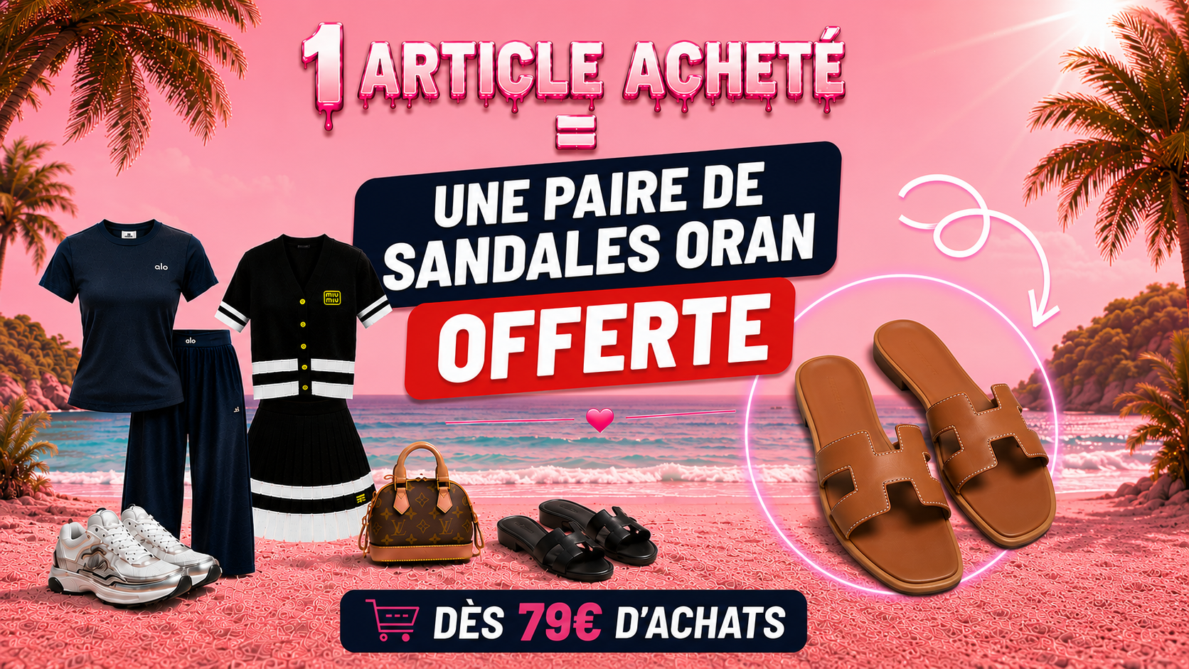 1 article acheté = une paire de sandales Oran offerte dès 79€