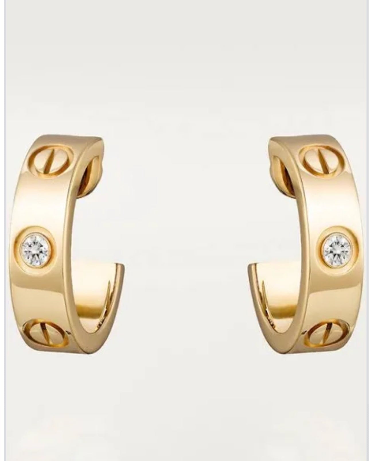C small earrings gold diamonds