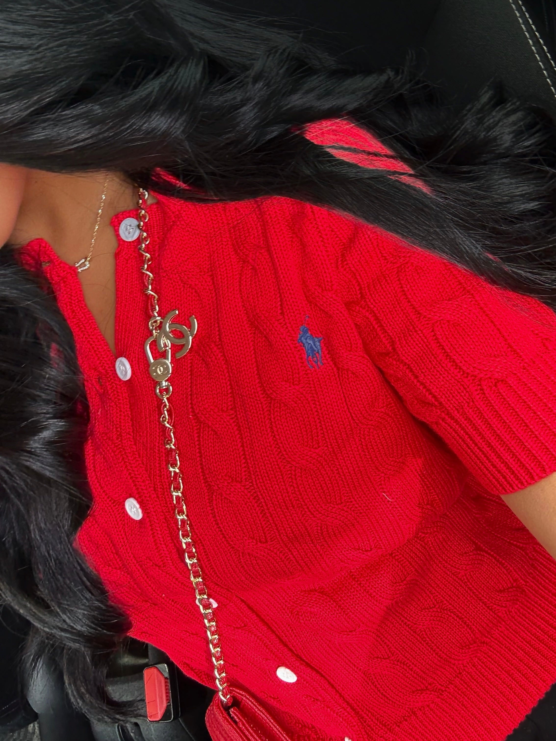 GILET EN COTON TORSADÉ ROUGE